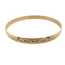 Load image into Gallery viewer, 9ct Solid Gold Patterned Engraved Bangle

