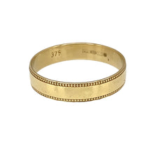 Load image into Gallery viewer, Preowned 9ct Yellow Gold Millgrain 4mm Wedding Band Ring in size Q with the weight 1.60 grams
