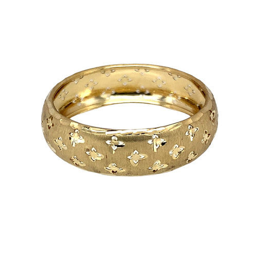9ct Gold 7mm Open Patterned Band Ring