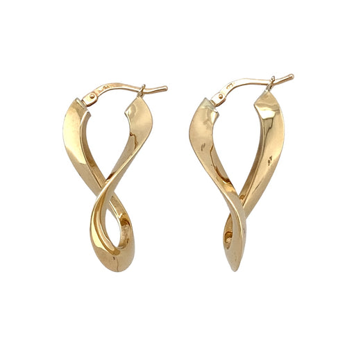 9ct Gold Swirl Creole Earrings