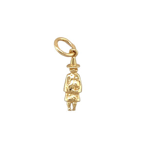 Preowned 9ct Yellow Gold Welsh Lady Charm with the weight 1 gram
