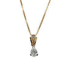 Load image into Gallery viewer, 18ct Gold &amp; Diamond Set Teardrop 20&quot; Necklace
