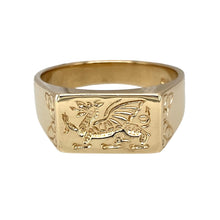 Load image into Gallery viewer, 9ct Gold Welsh Dragon Signet Ring
