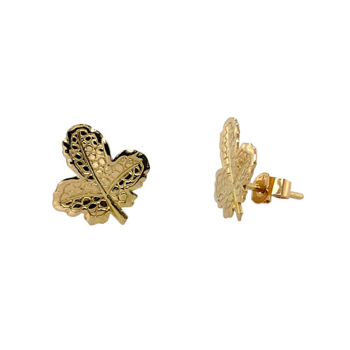 9ct Gold Maple Leaf Stud Earrings