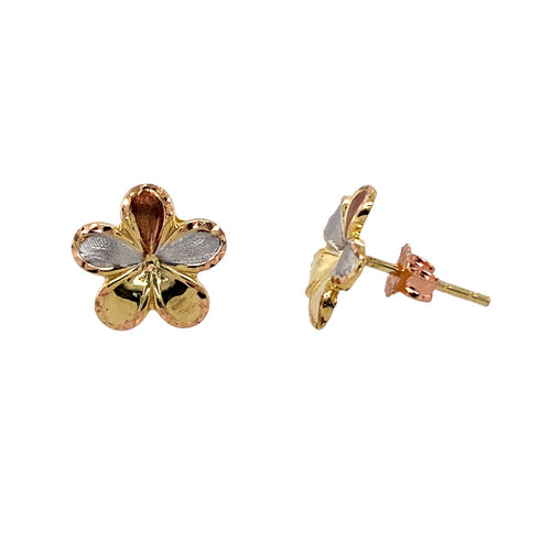 9ct Gold Flower Stud Earrings