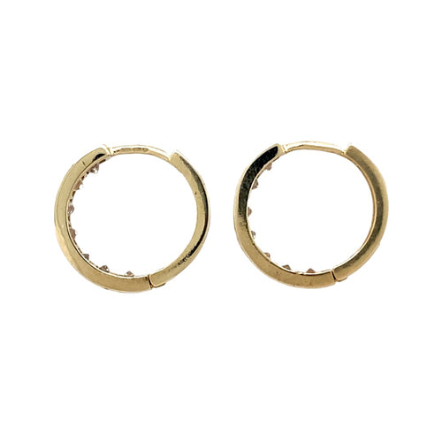 9ct Gold & Cubic Zirconia Set Hoop Earrings