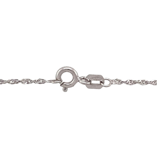 New 9ct White Gold 16" Prince of Wales Pendant Chain with the weight 0.41 grams and link width approximately 1mm