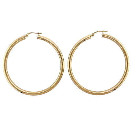 9ct Gold Plain Hoop Creole Earrings