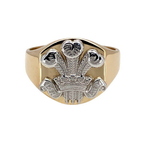 9ct Gold Three Feather Signet Ring