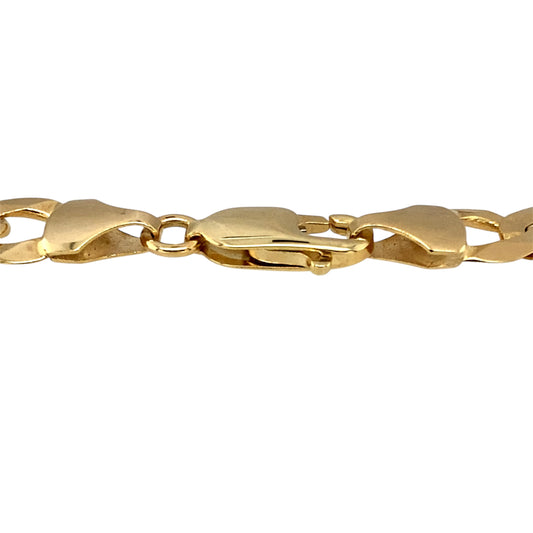 New 9ct Yellow Solid Gold 8.5" Curb Bracelet with the weight 9.90 grams and link width 7mm