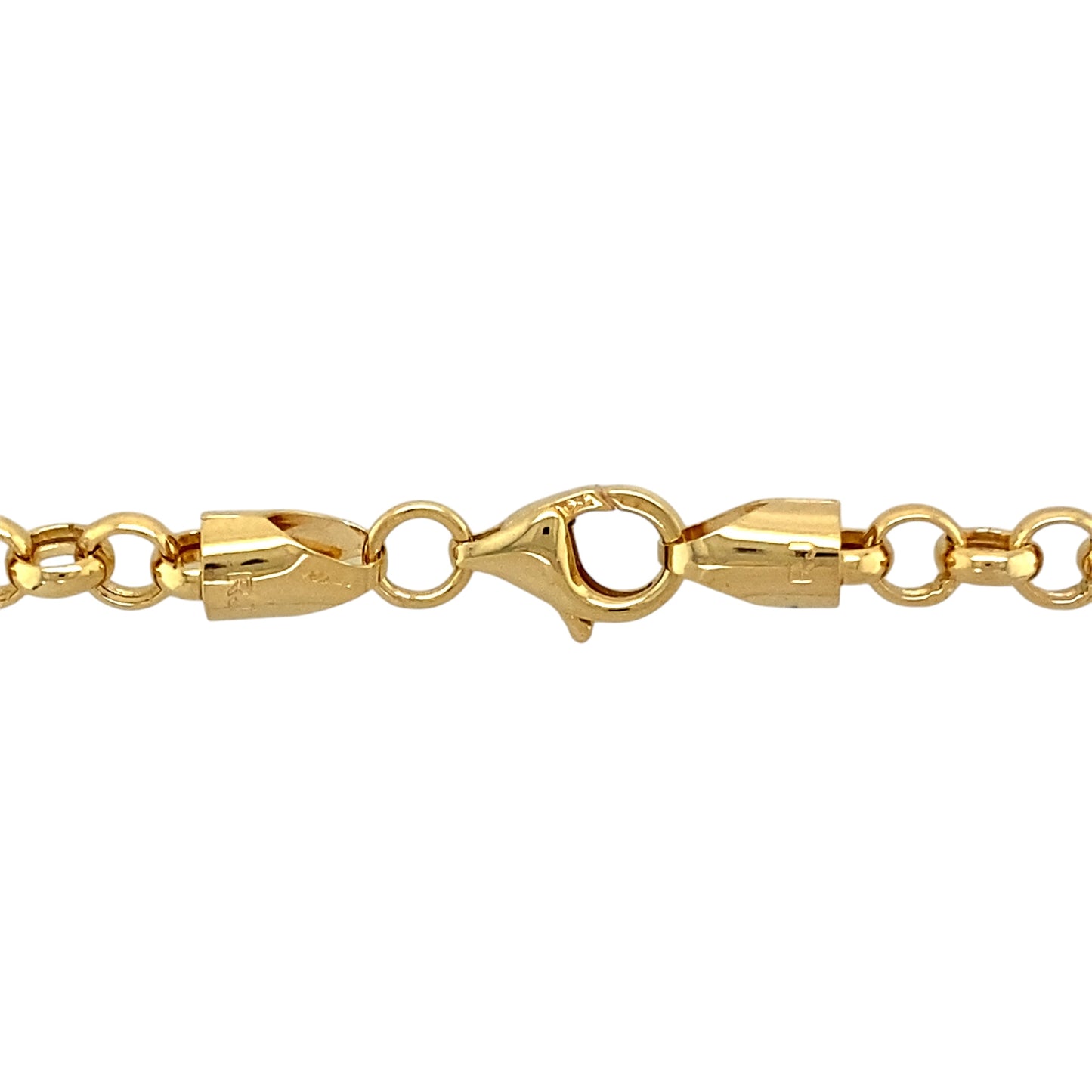 New 9ct Yellow Gold 22" Hollow Belcher Chain with the weight 14 grams and link width 5mm