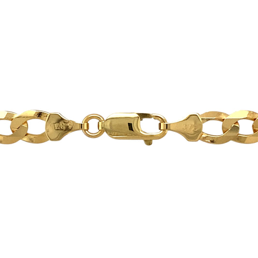 New 9ct Yellow Gold 20" Curb Chain with the weight 20.10 grams and link width 7mm