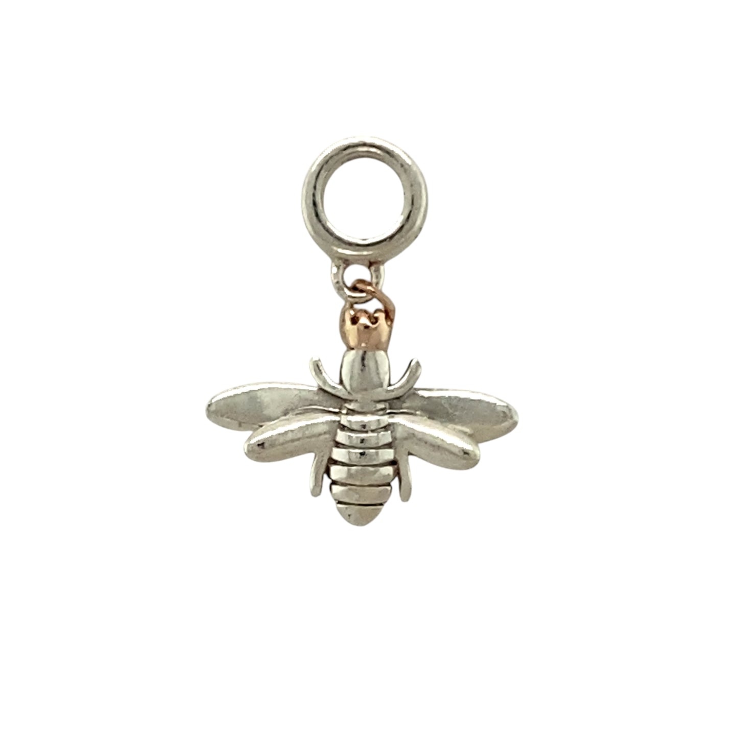 Preowned 925 Silver with 9ct Rose Gold Clogau Queen Bee Charm with the weight 1.90 grams