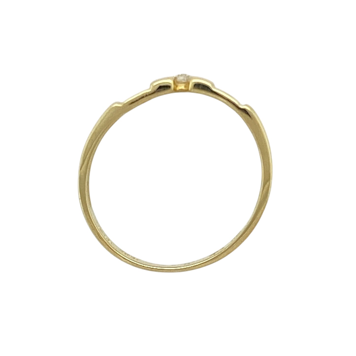 18ct Gold & Diamond Set Greek Key Band Ring