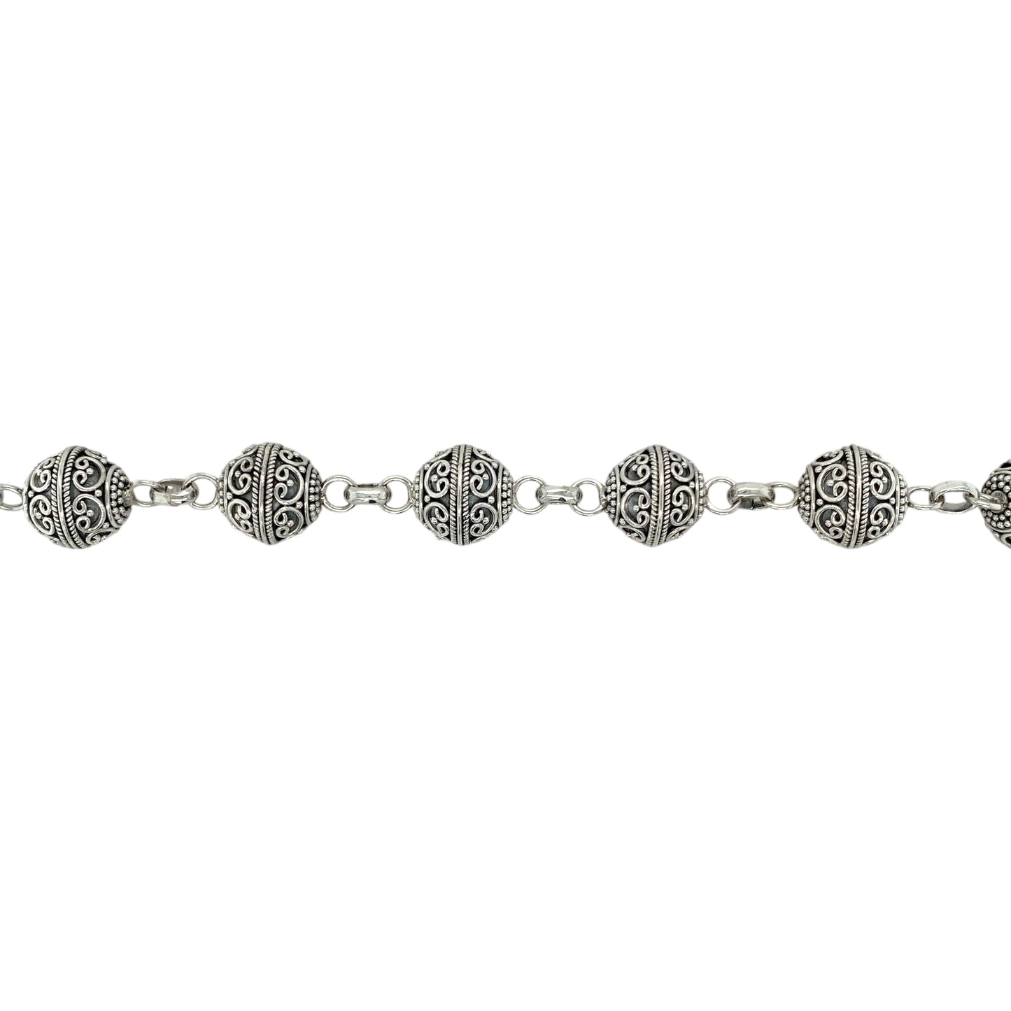 925 Silver Patterned Ball 18" Chain/Necklace