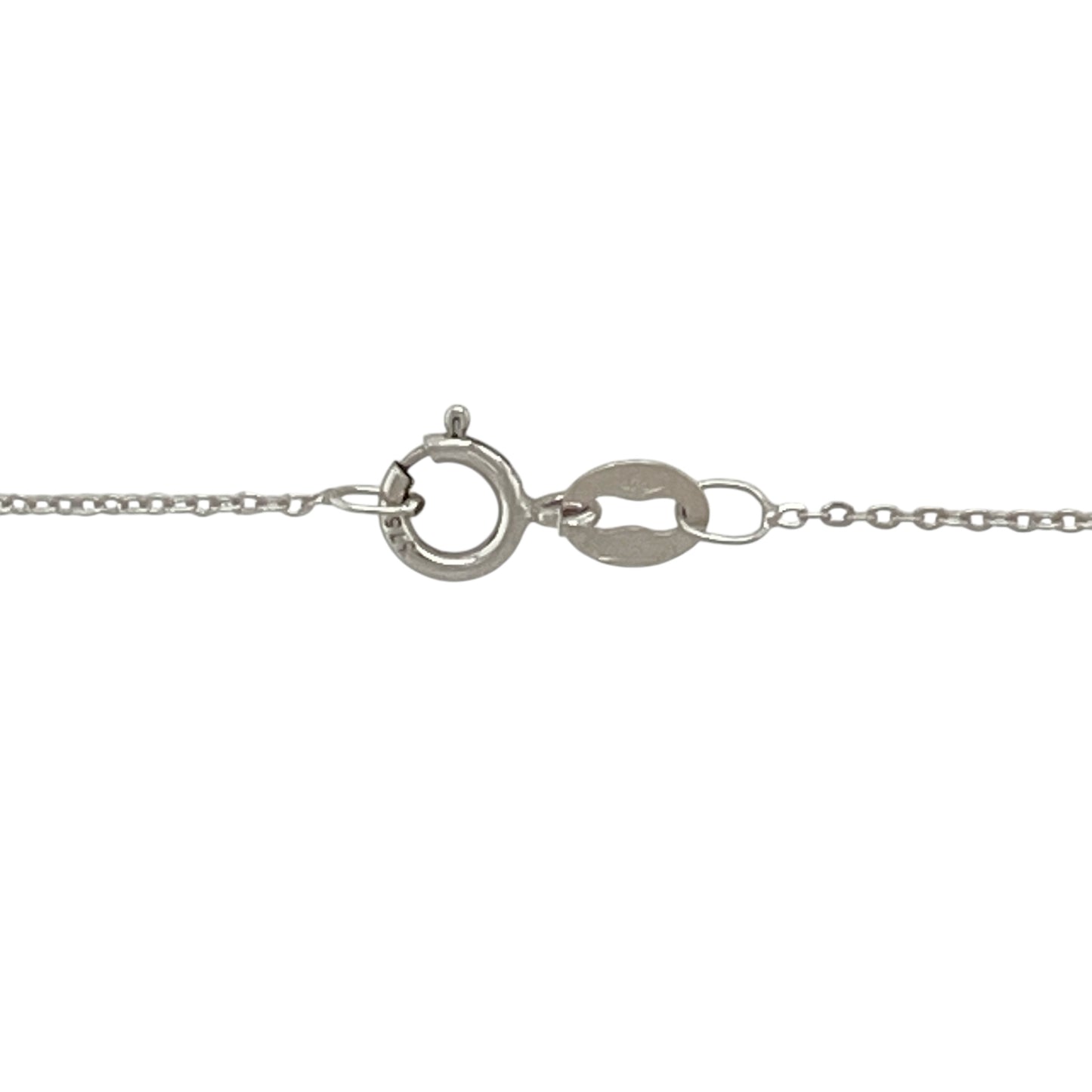 9ct White Gold & Diamond Set Bar 16" Necklace