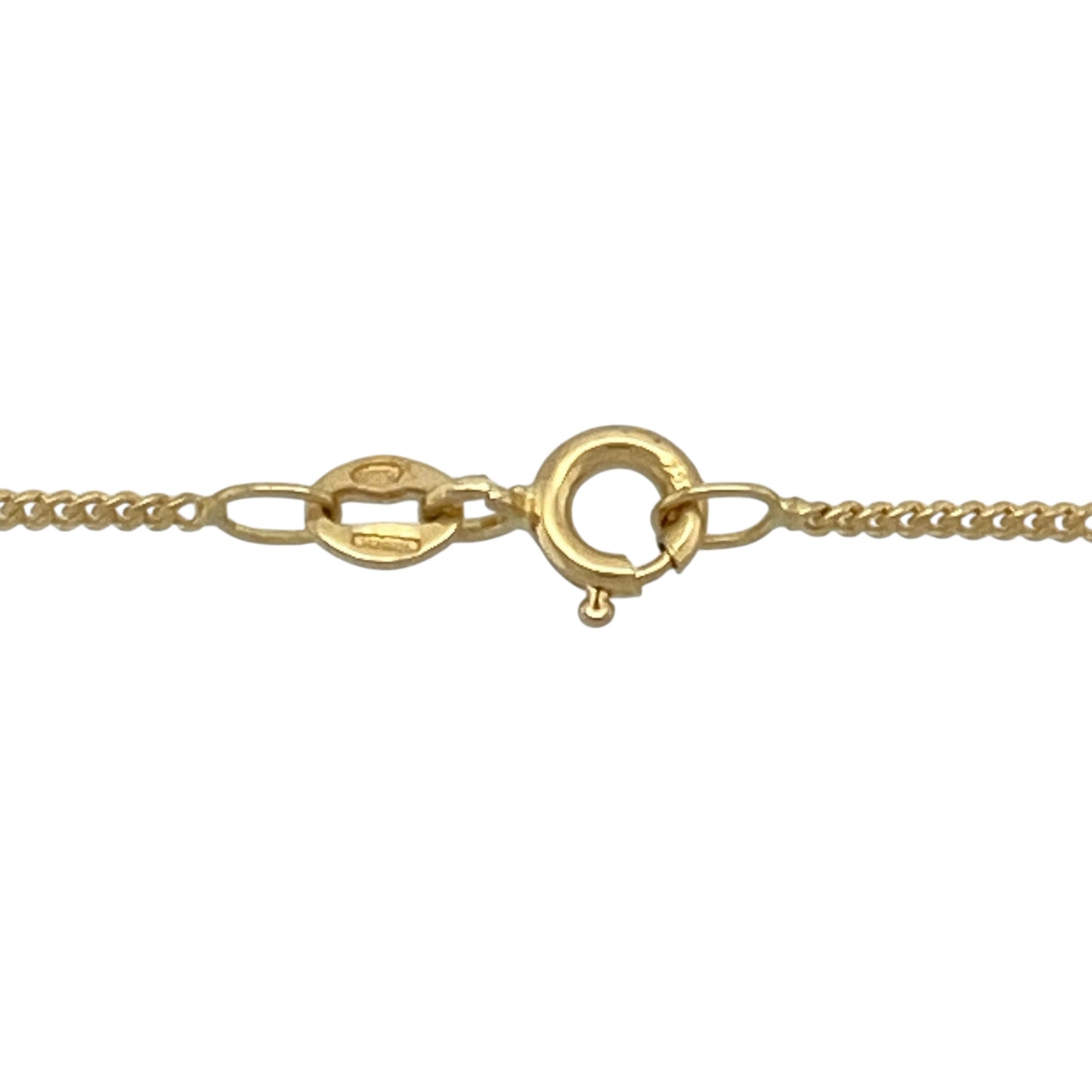 18ct Gold & Diamond Set Glass Tag 18" Necklace