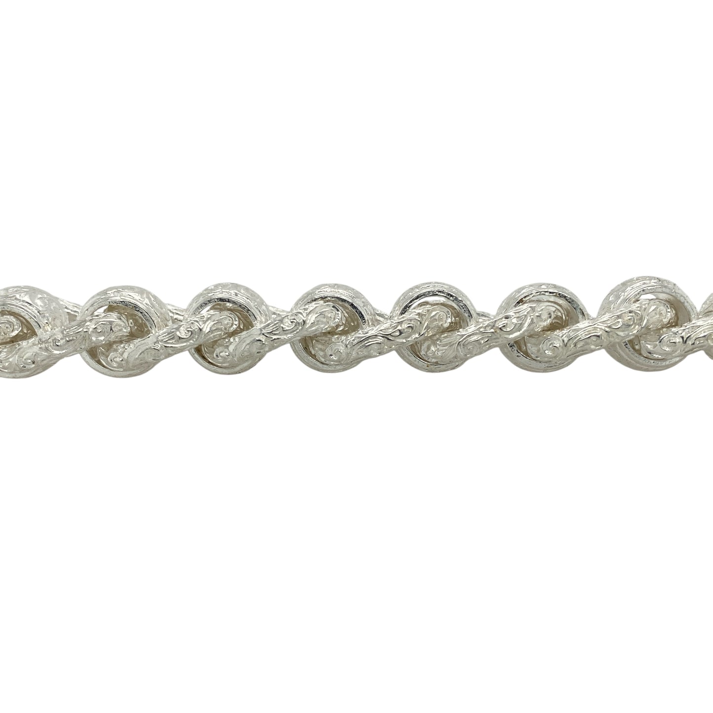 New 925 Silver 9" Patterned Rollerball Bracelet