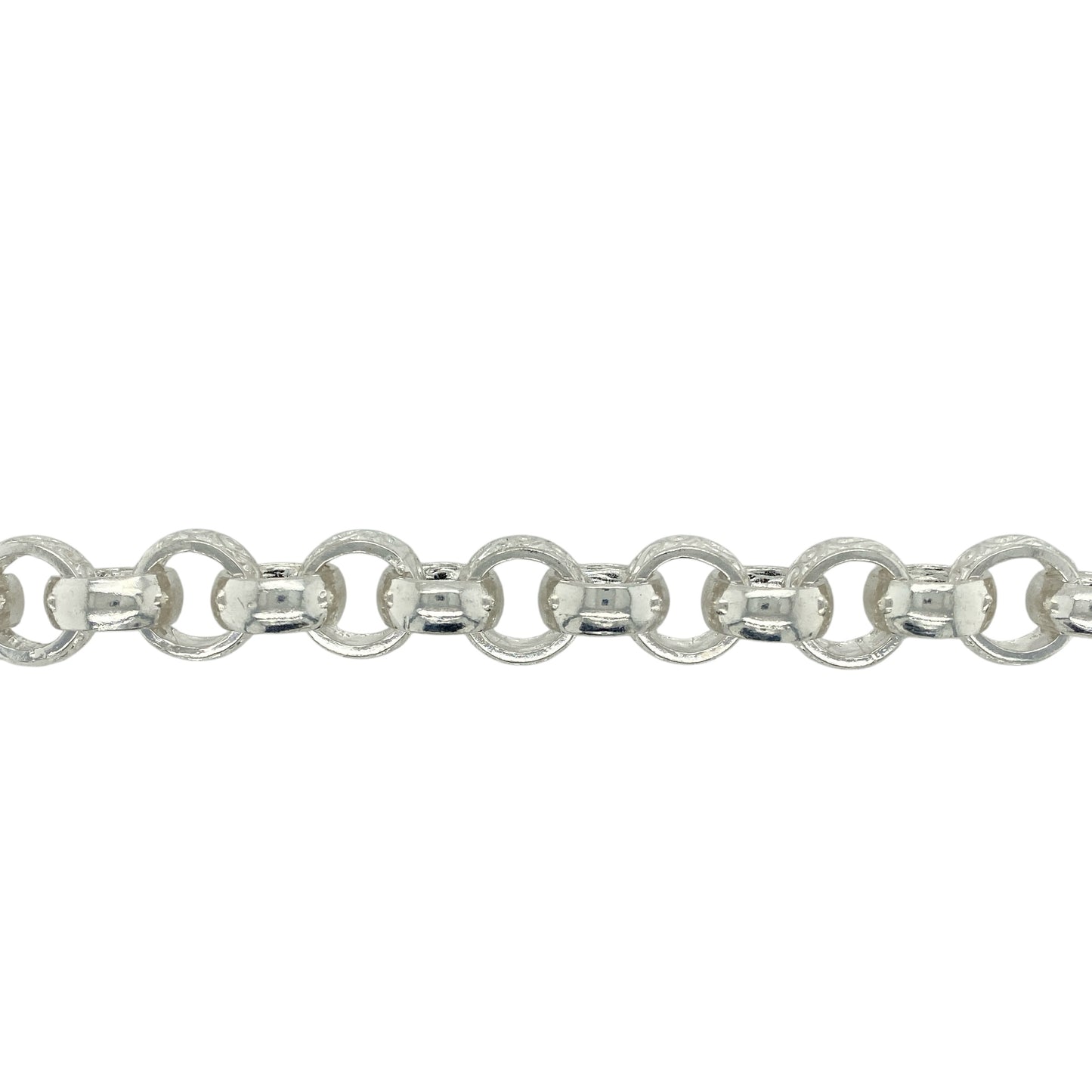 New 925 Silver 9.5" Patterned Engraved Belcher Bracelet