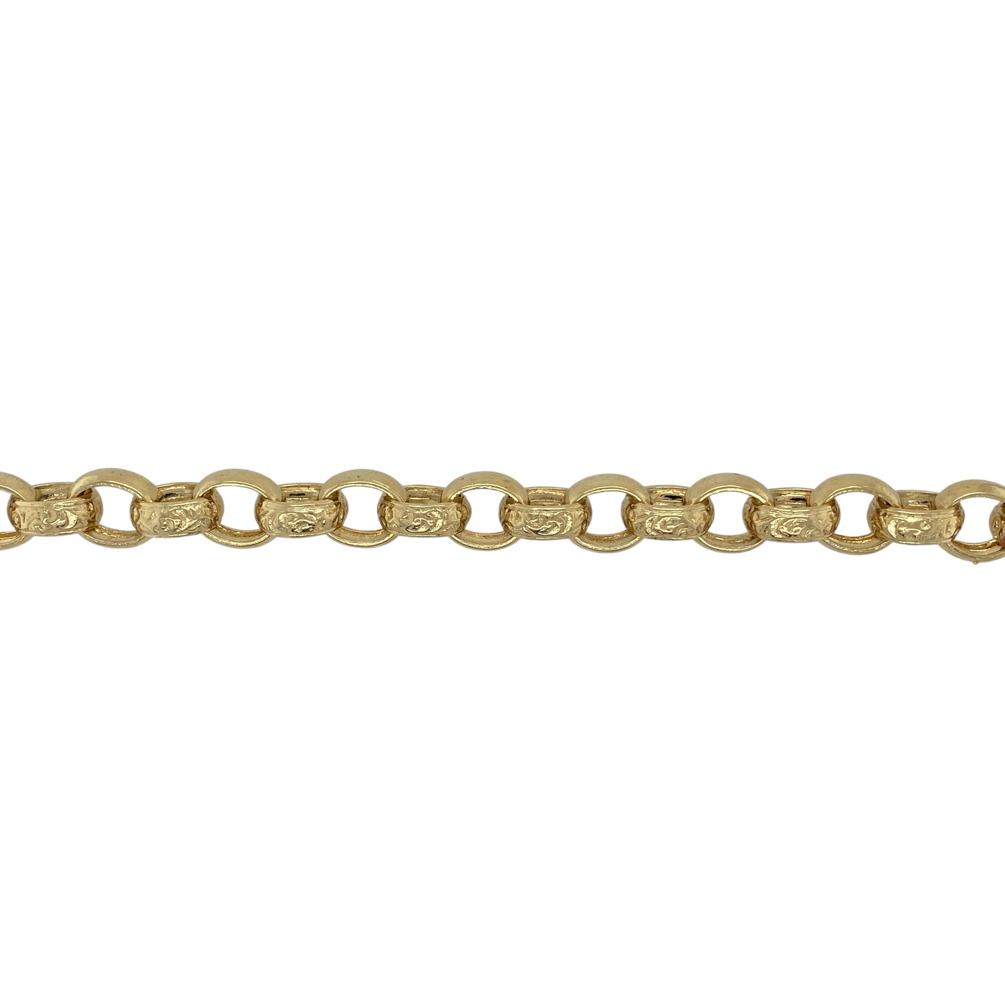 New Solid 925 Silver Heavily 9ct Gold Plated 9.5" Patterned Belcher Bracelet
