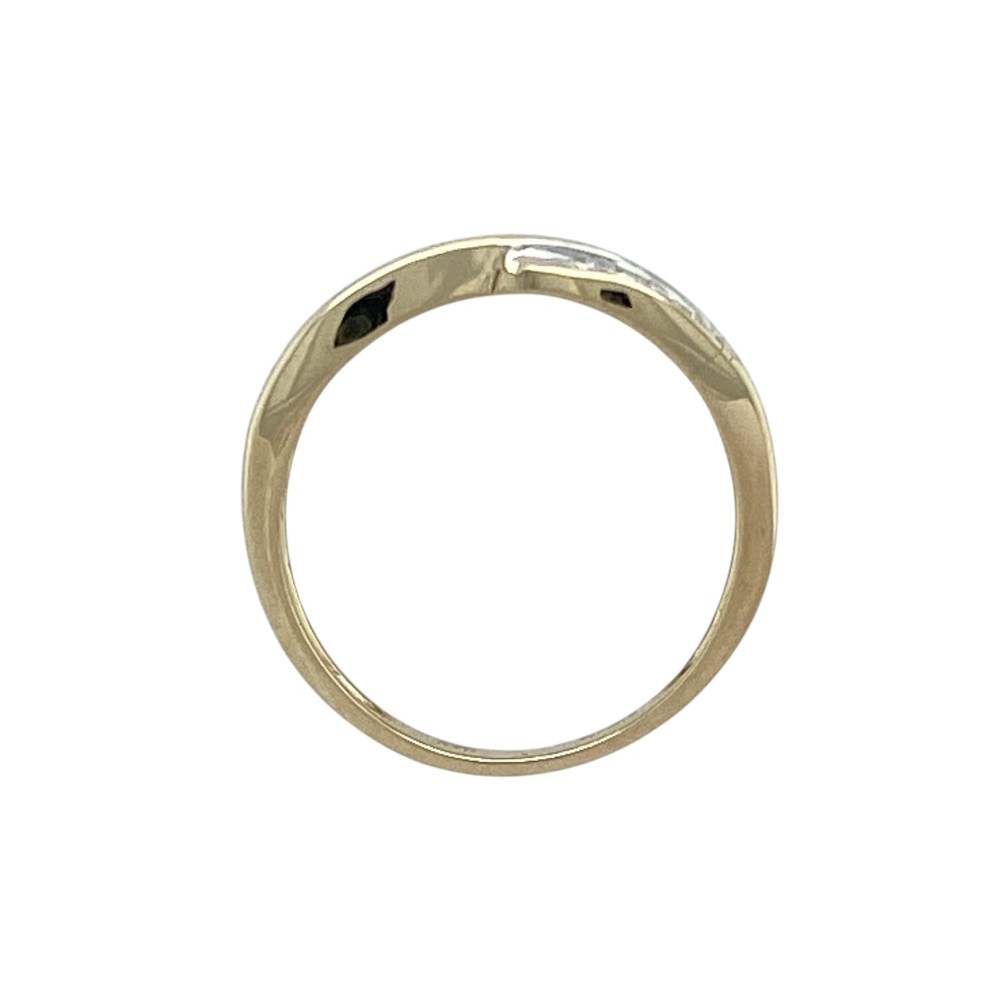 9ct Gold Diamond & Sapphire Set Crossover Ring