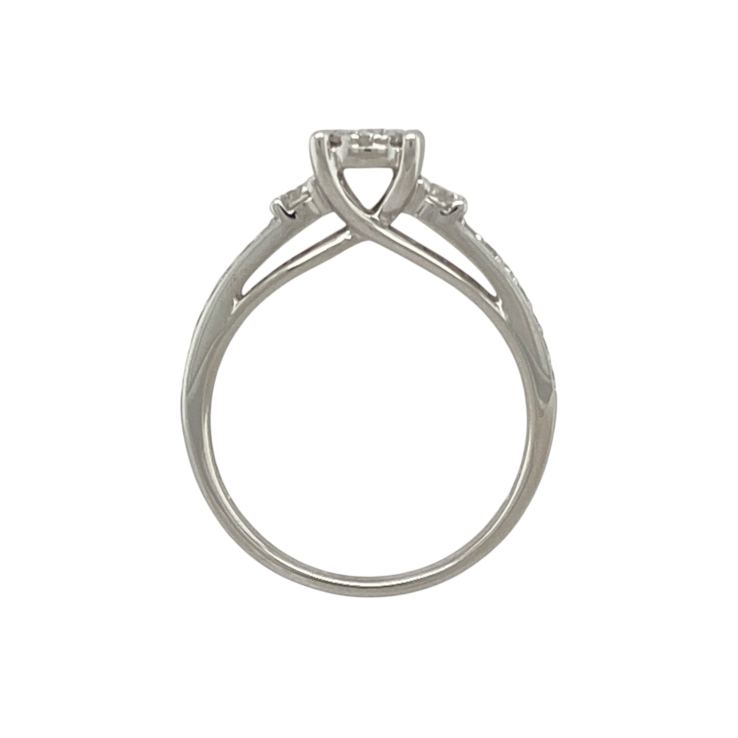 9ct White Gold & Diamond Set Solitaire Ring