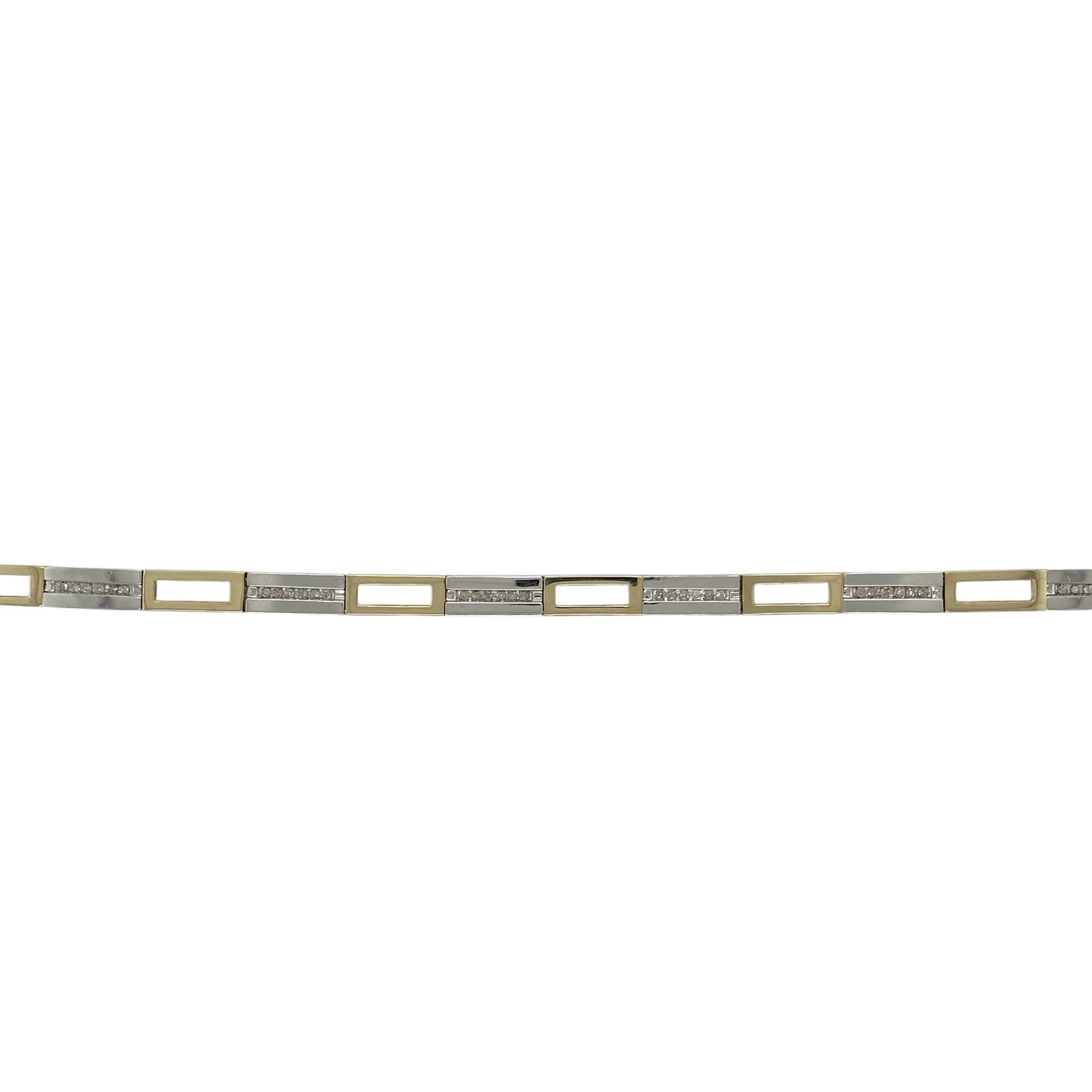 9ct Gold & Diamond Set 7.25" Bracelet