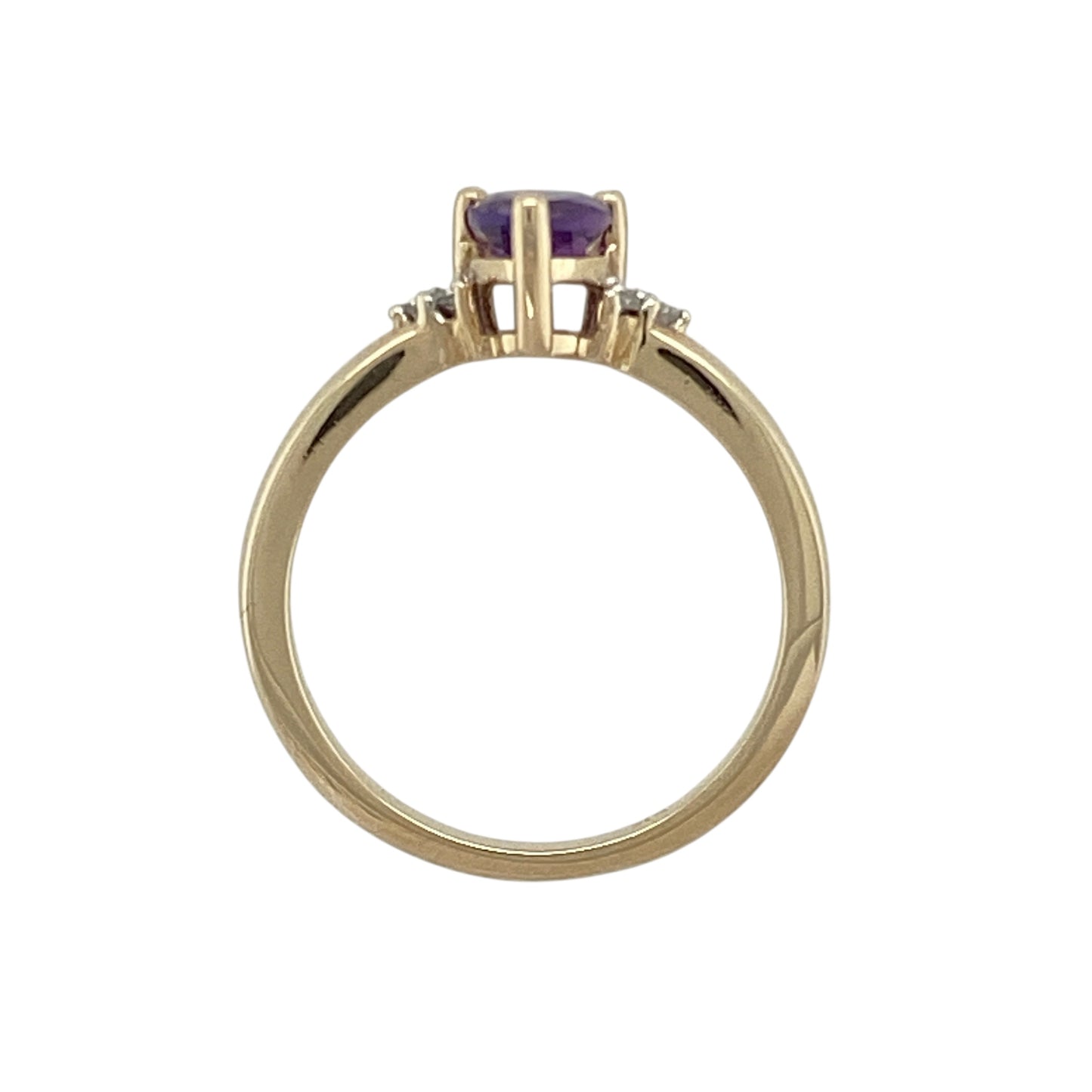 9ct Gold Amethyst & Cubic Zirconia Set Ring