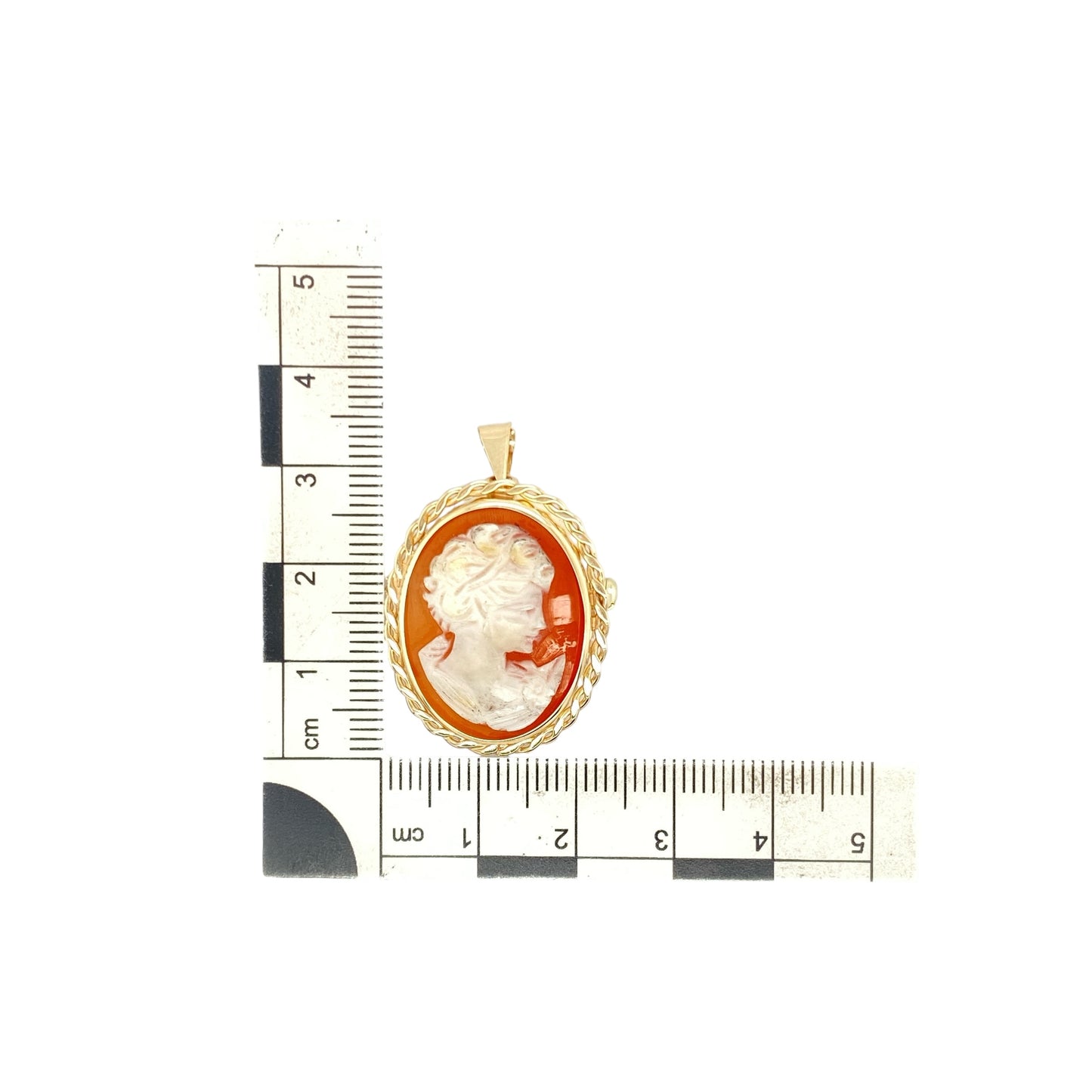 9ct Gold & Cameo Set Oval Pendant/Brooch