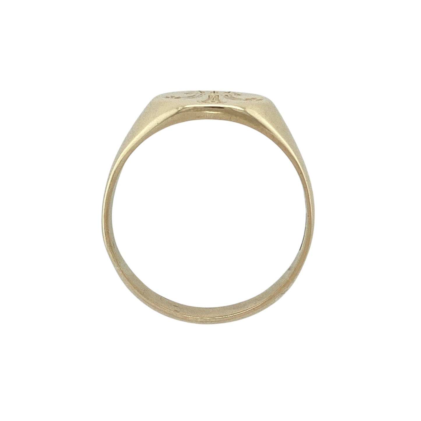 9ct Gold Three Feather Oval Signet Ring