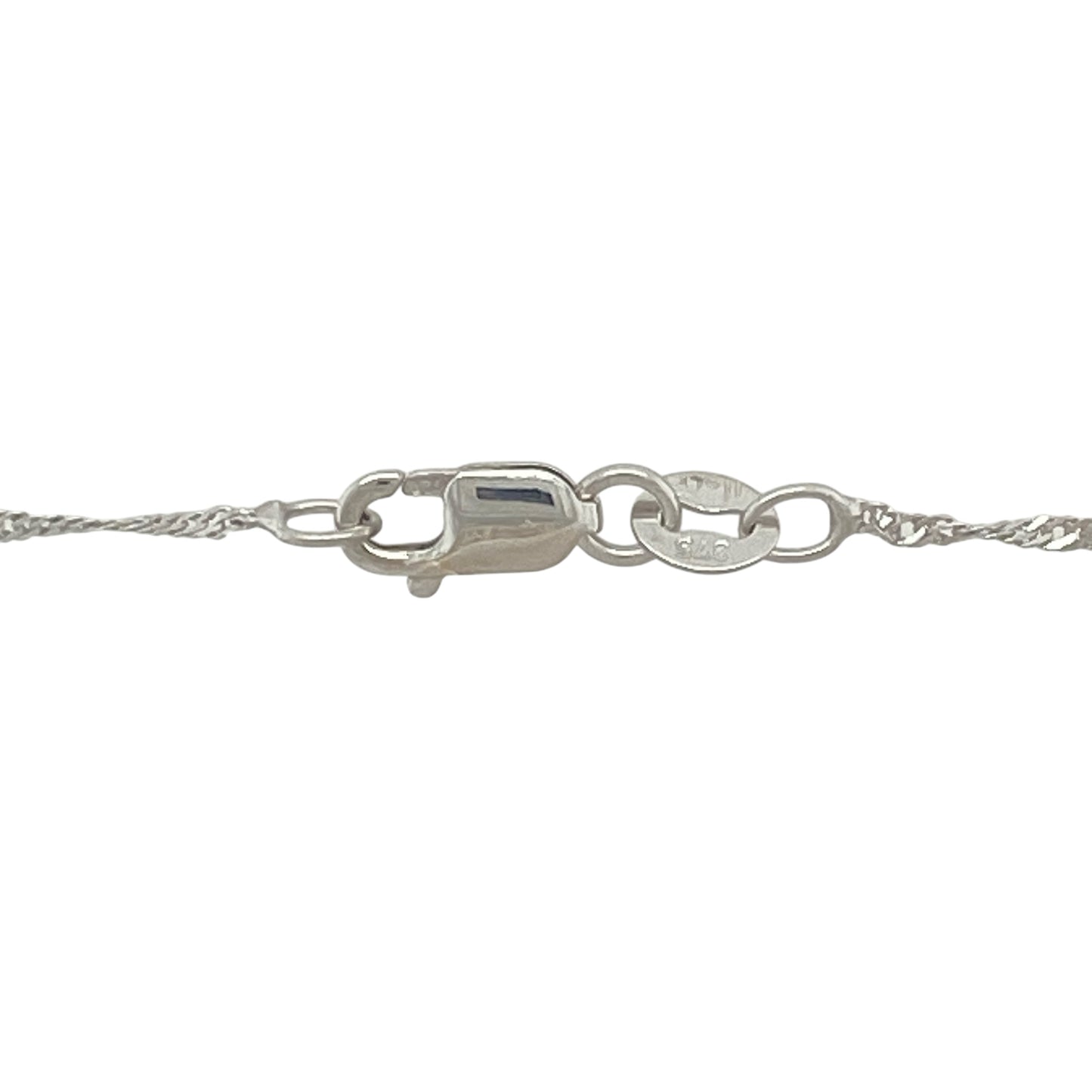 9ct White Gold Diamond & Pearl Set Twist 18" Necklace