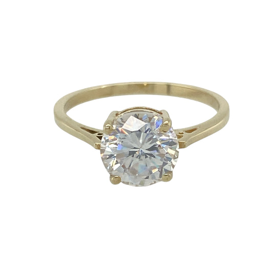 9ct Gold & Cubic Zirconia Set Solitaire Ring