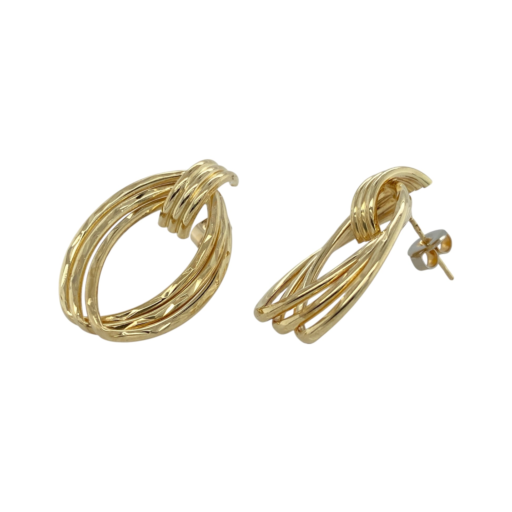 9ct Gold Fancy Oval Drop Earrings