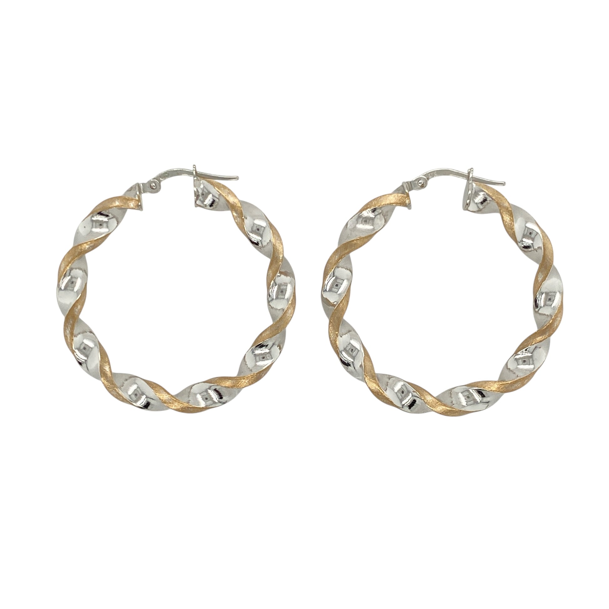9ct Gold Twisted Hoop Creole Earrings
