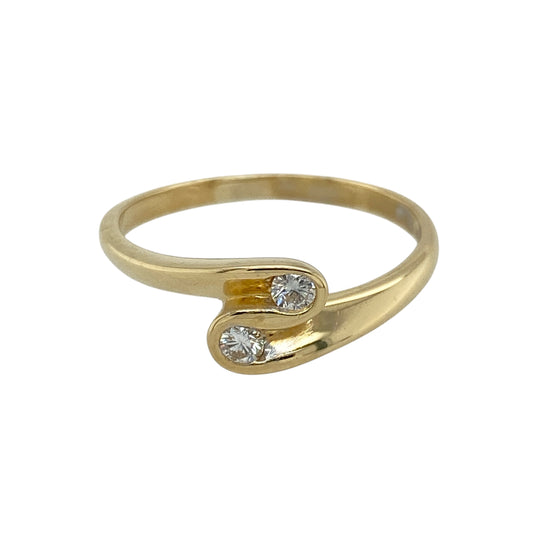 18ct Gold & Diamond Set Swirl Ring
