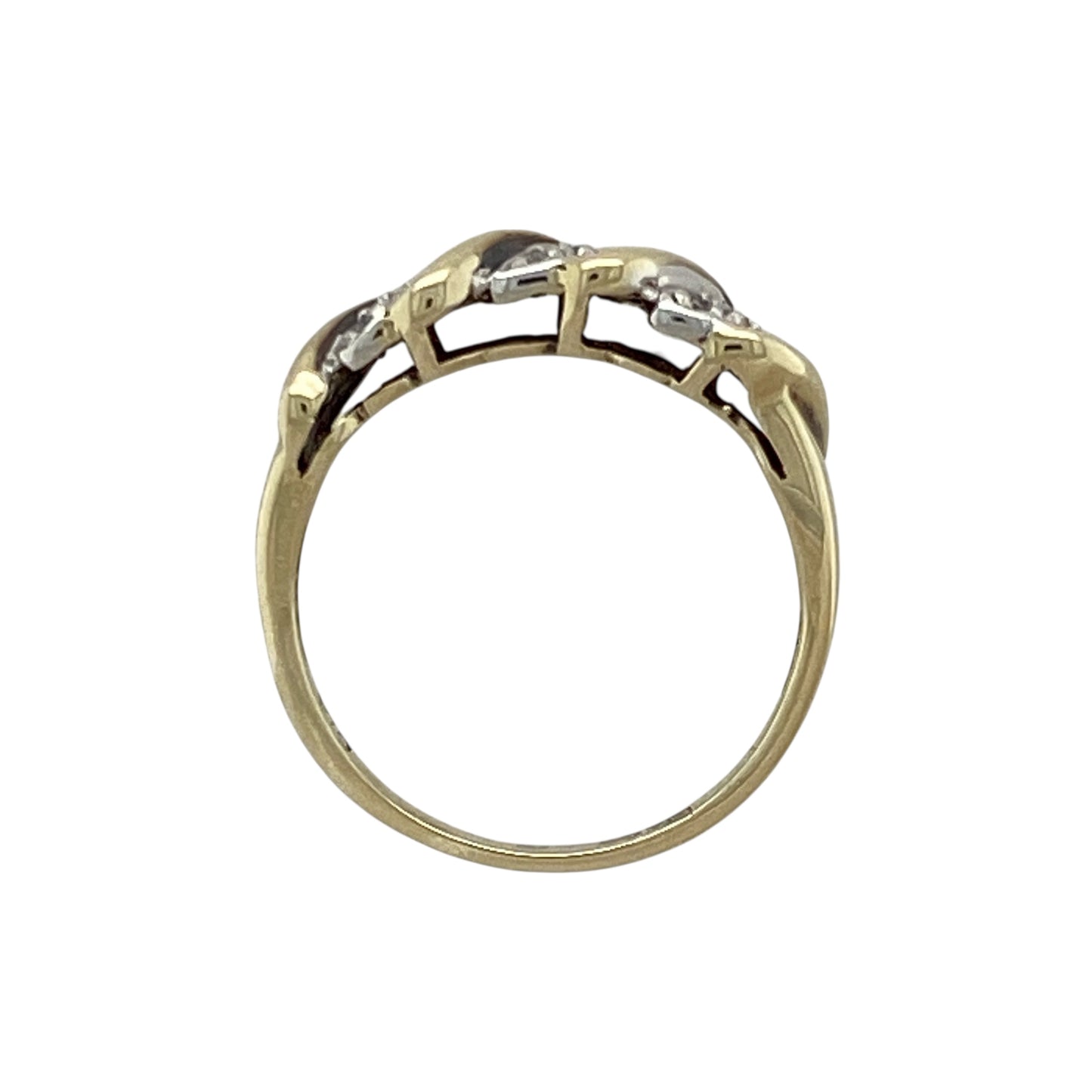 9ct Gold & Diamond Set Twist Band Ring