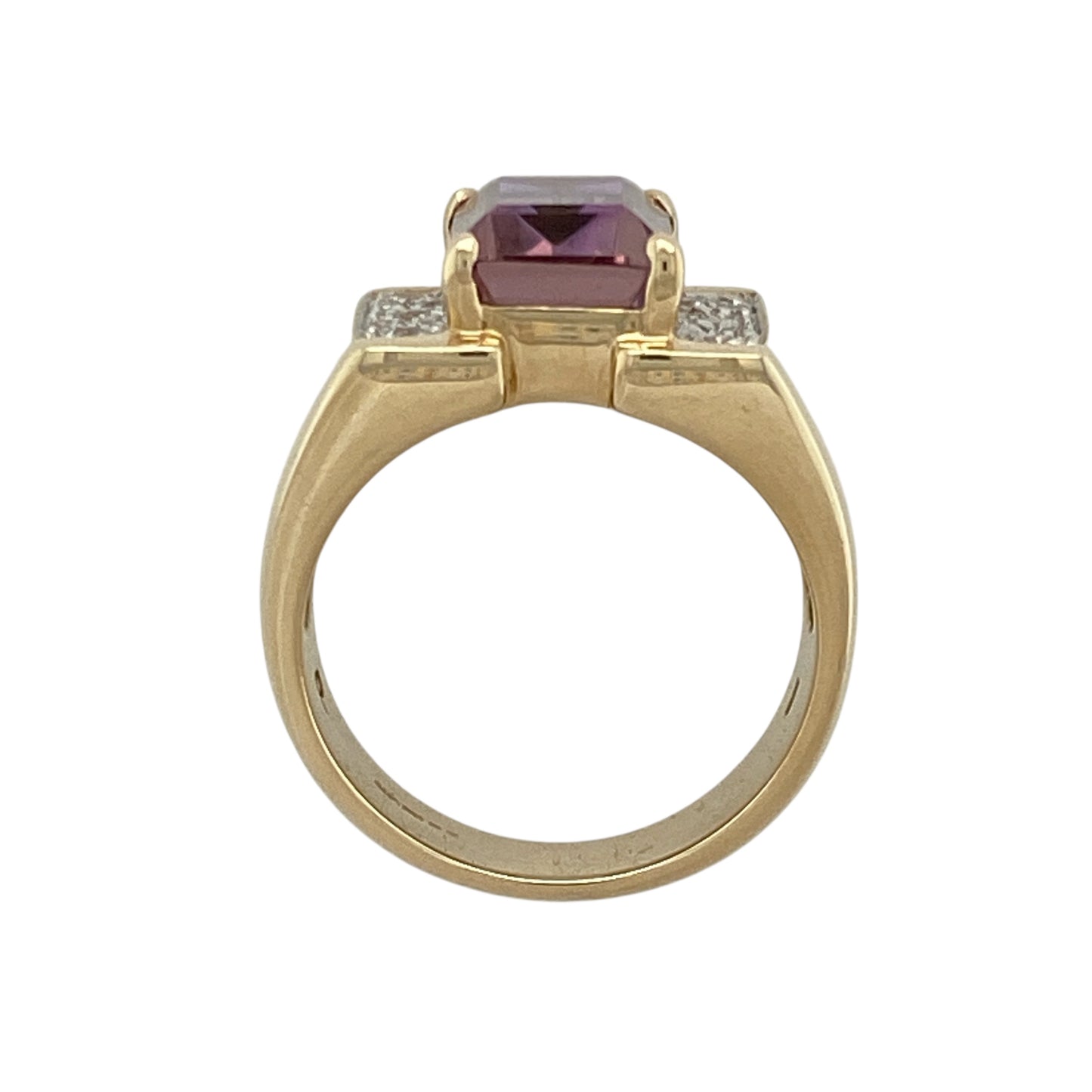9ct Gold Ametrine & Cubic Zirconia Set Ring