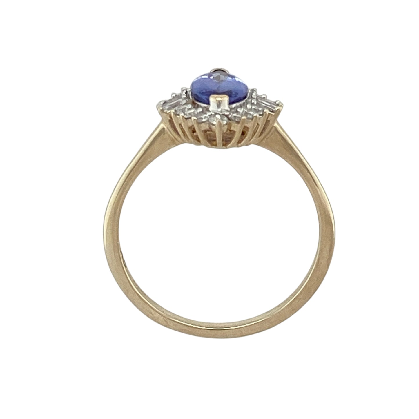 9ct Gold Diamond & Tanzanite Set Cluster Ring