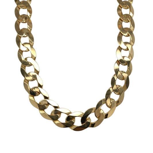 New 9ct Solid Gold 22" Curb Chain 39 grams