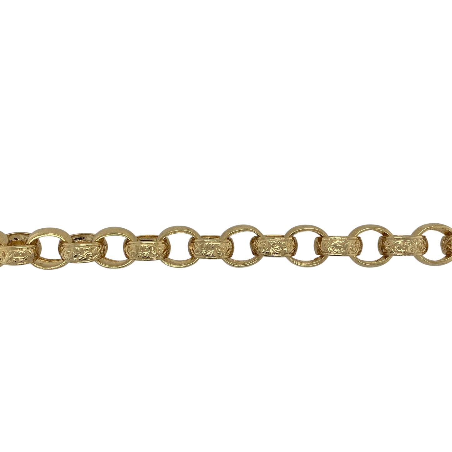 New Solid 925 Silver Heavily 9ct Gold Plated 9" Patterned Belcher Bracelet