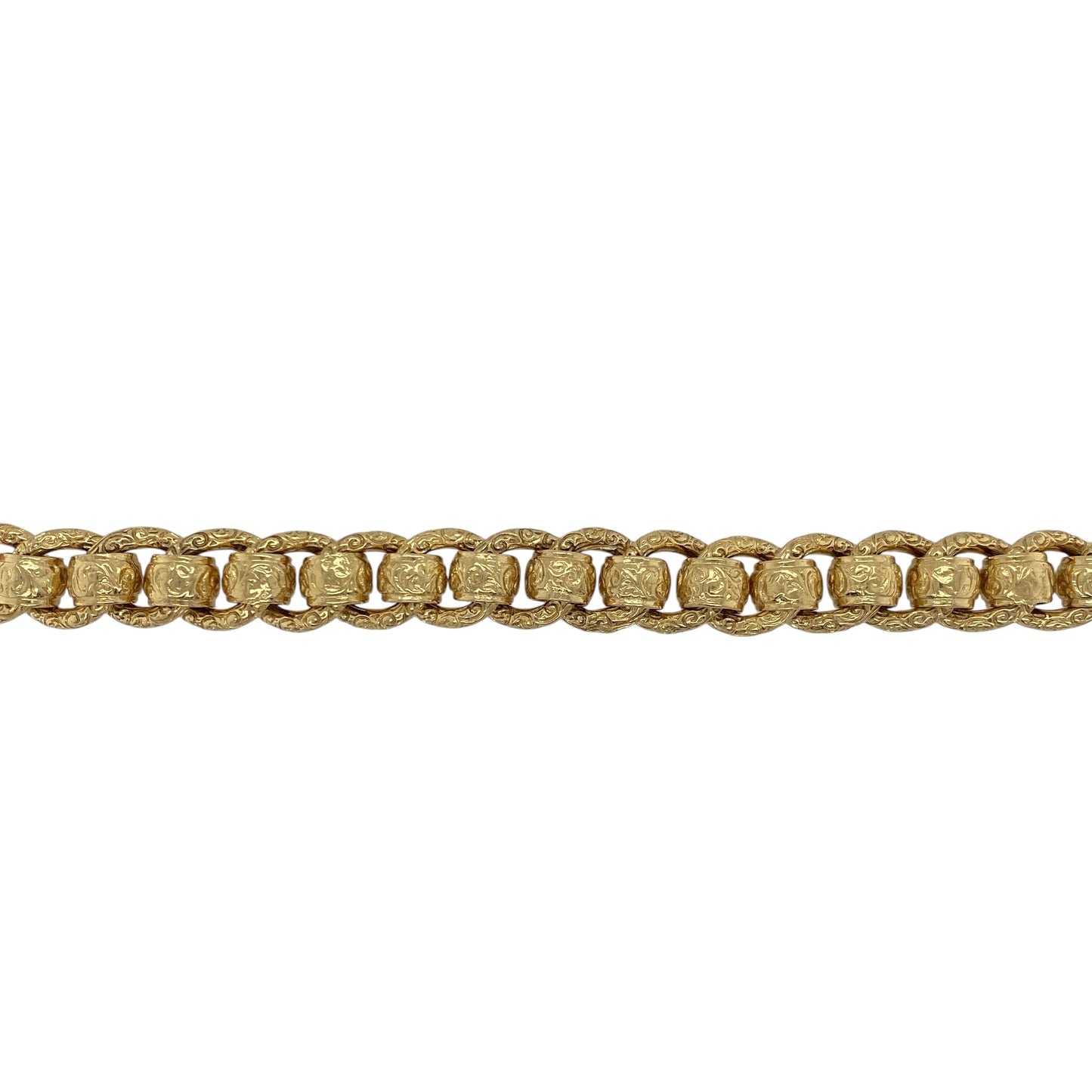 New Solid 925 Silver Heavily 9ct Gold Plated 9" Rollerball Bracelet
