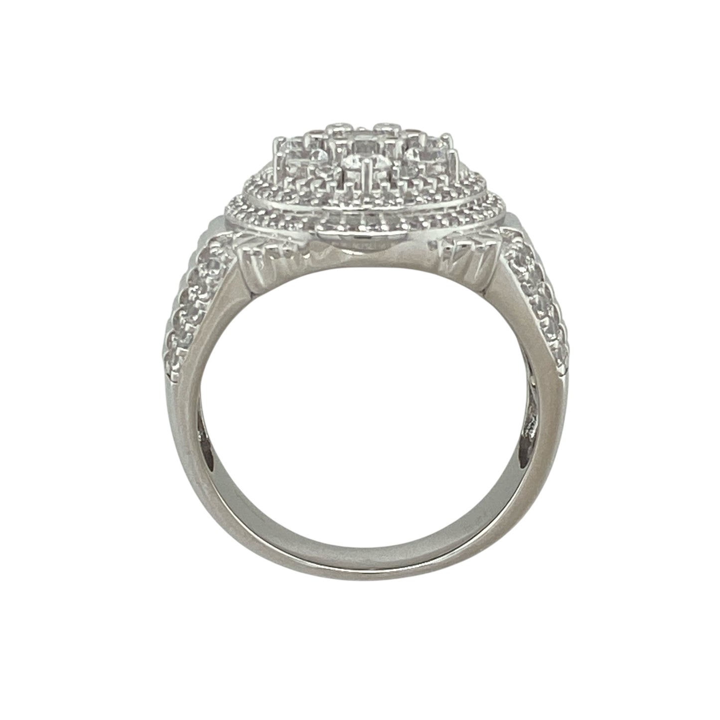 New 925 Silver & Cubic Zirconia Set Cluster Ring