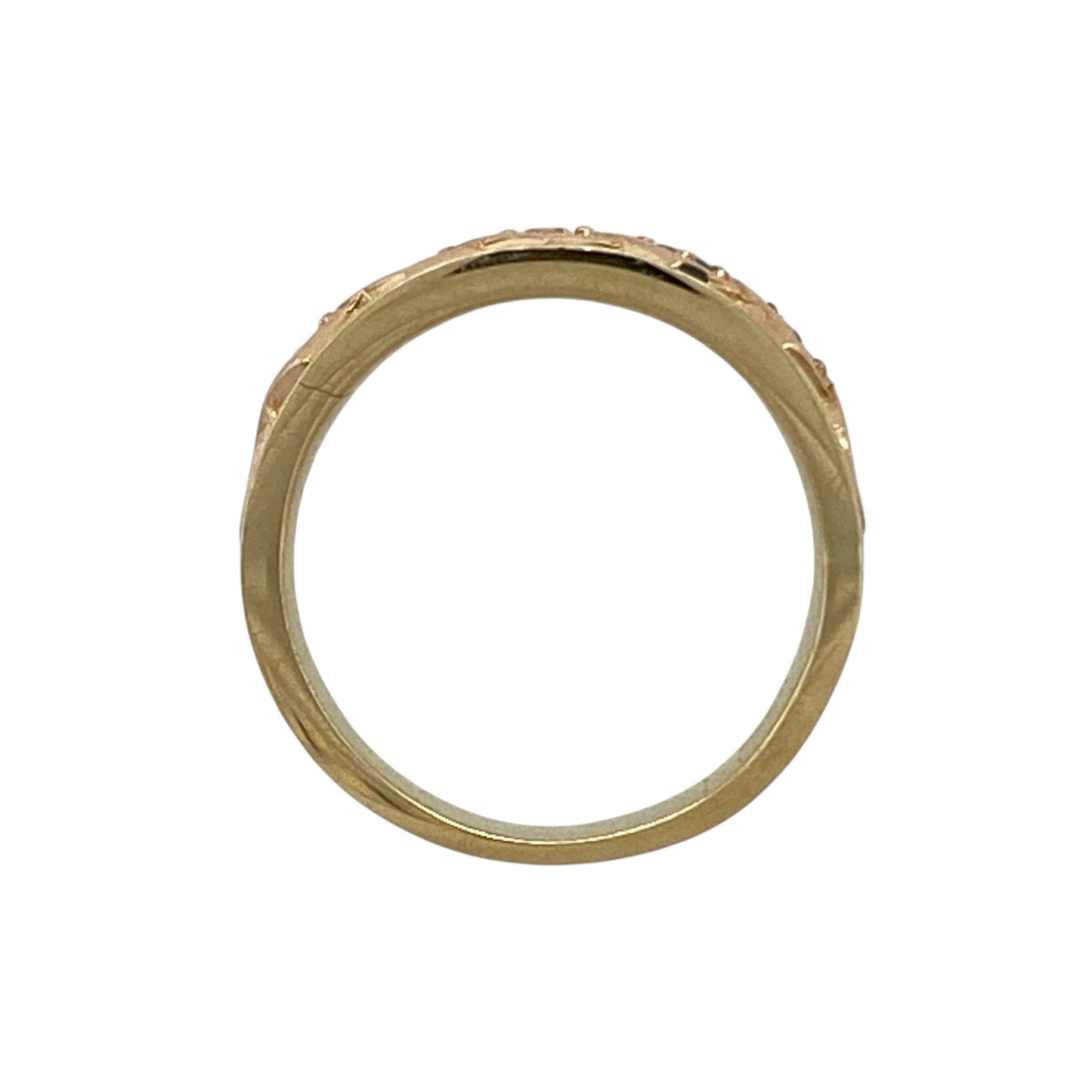 18ct Gold Diamond & Emerald Set Lady Guinevere Band Ring
