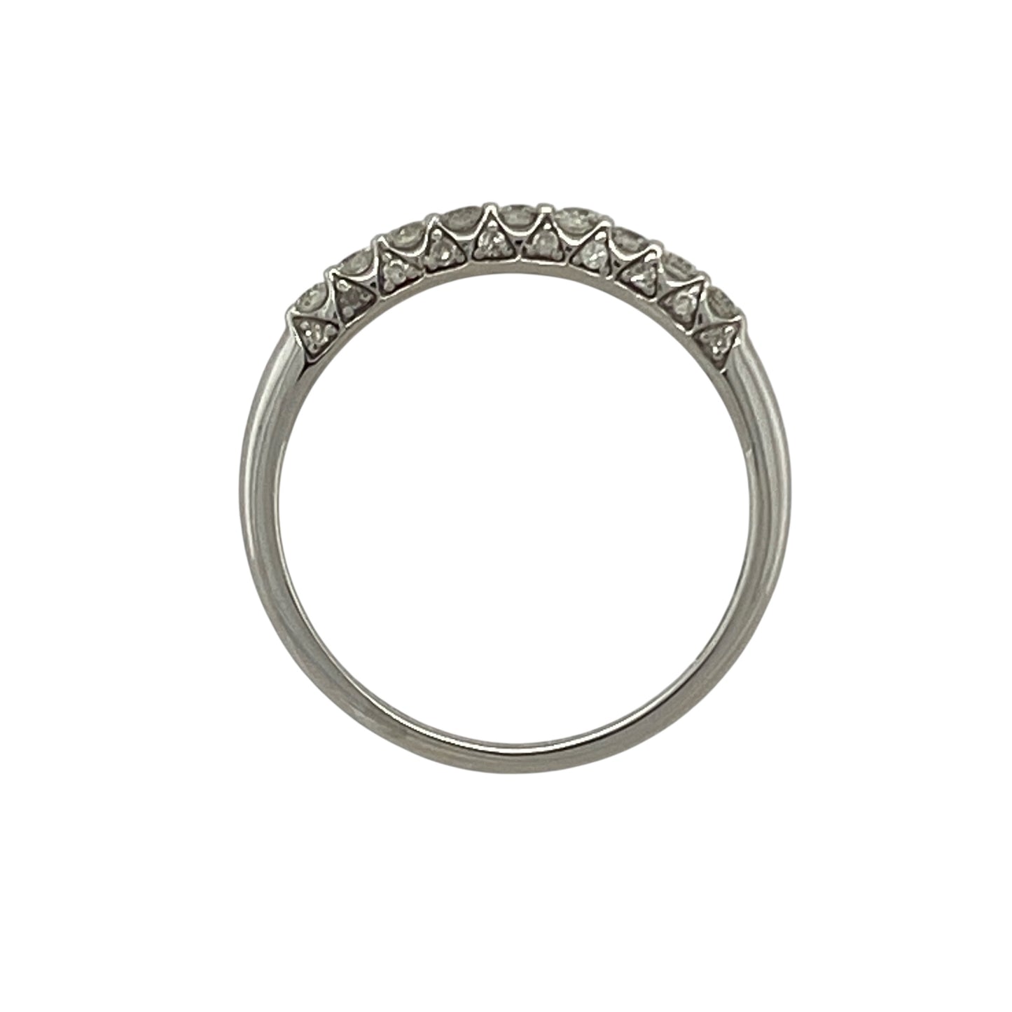9ct White Gold & Diamond Set Band Ring