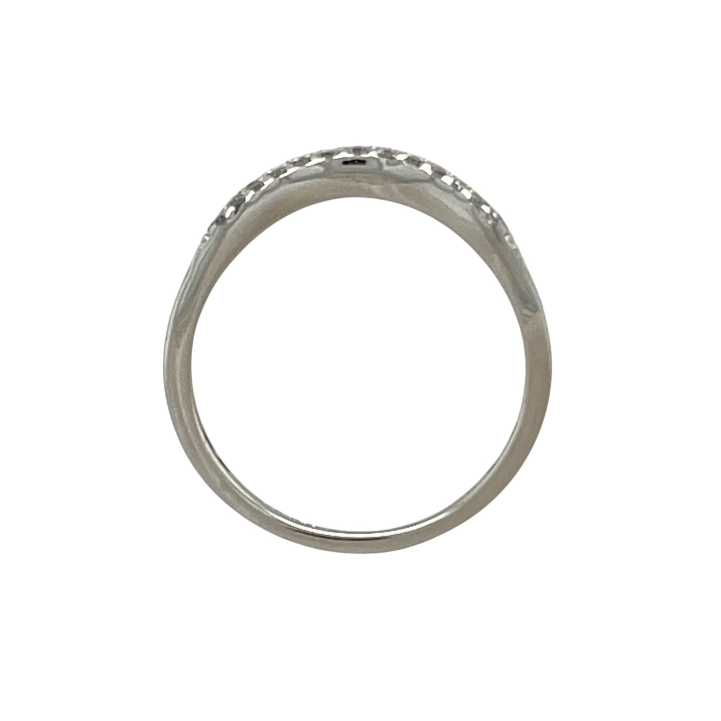 9ct White Gold & Diamond Set Wishbone Ring