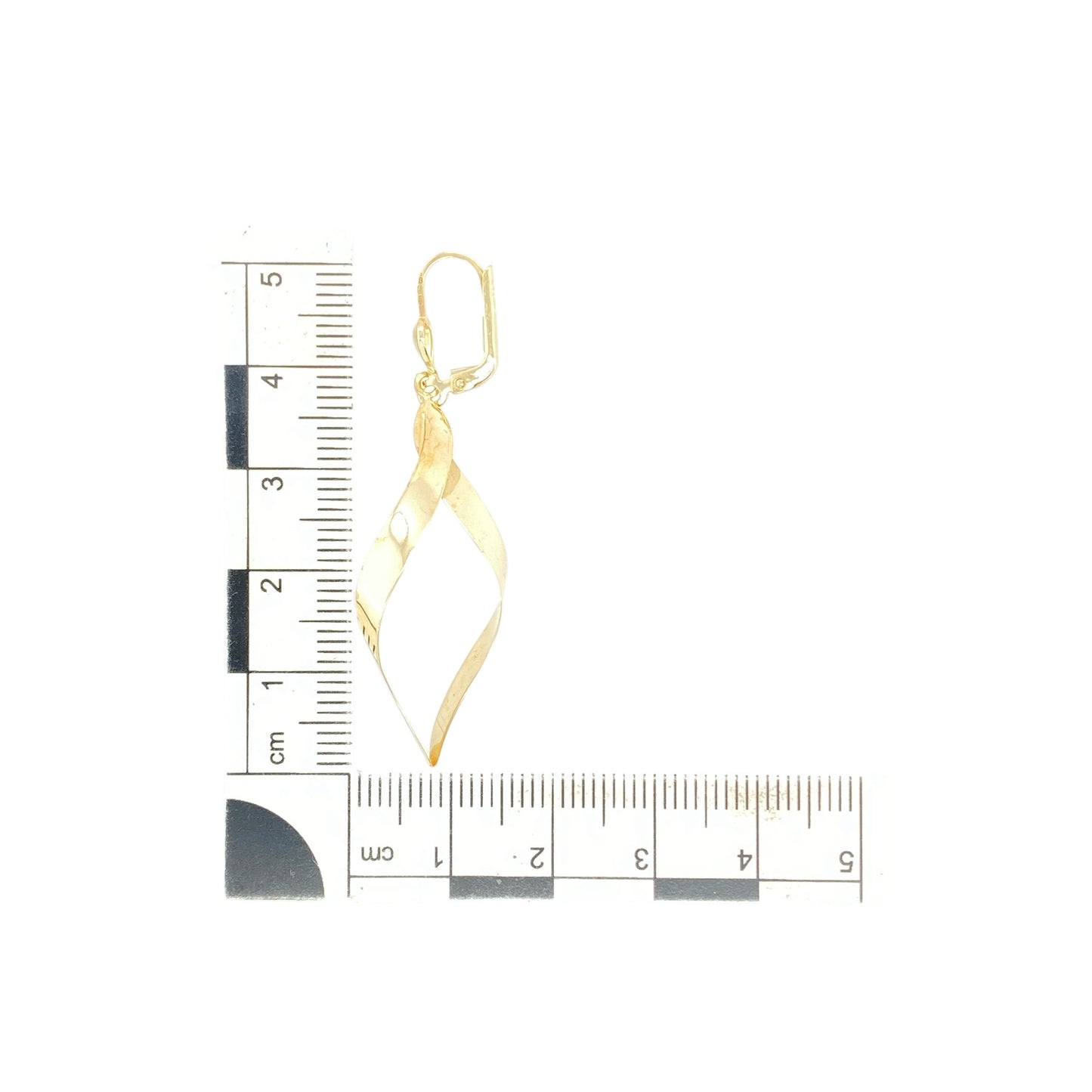 9ct Gold Split Swirl Drop Earrings