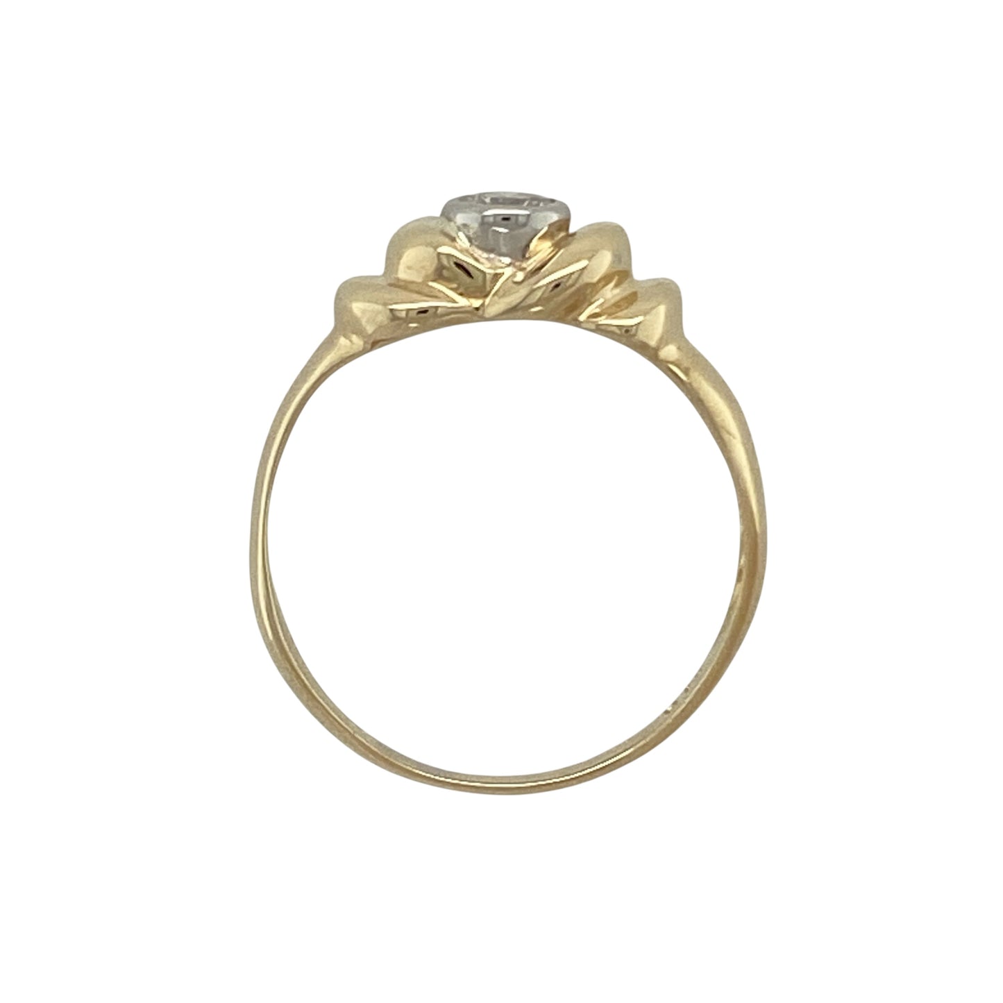 9ct Gold & Diamond Set Solitaire Ring