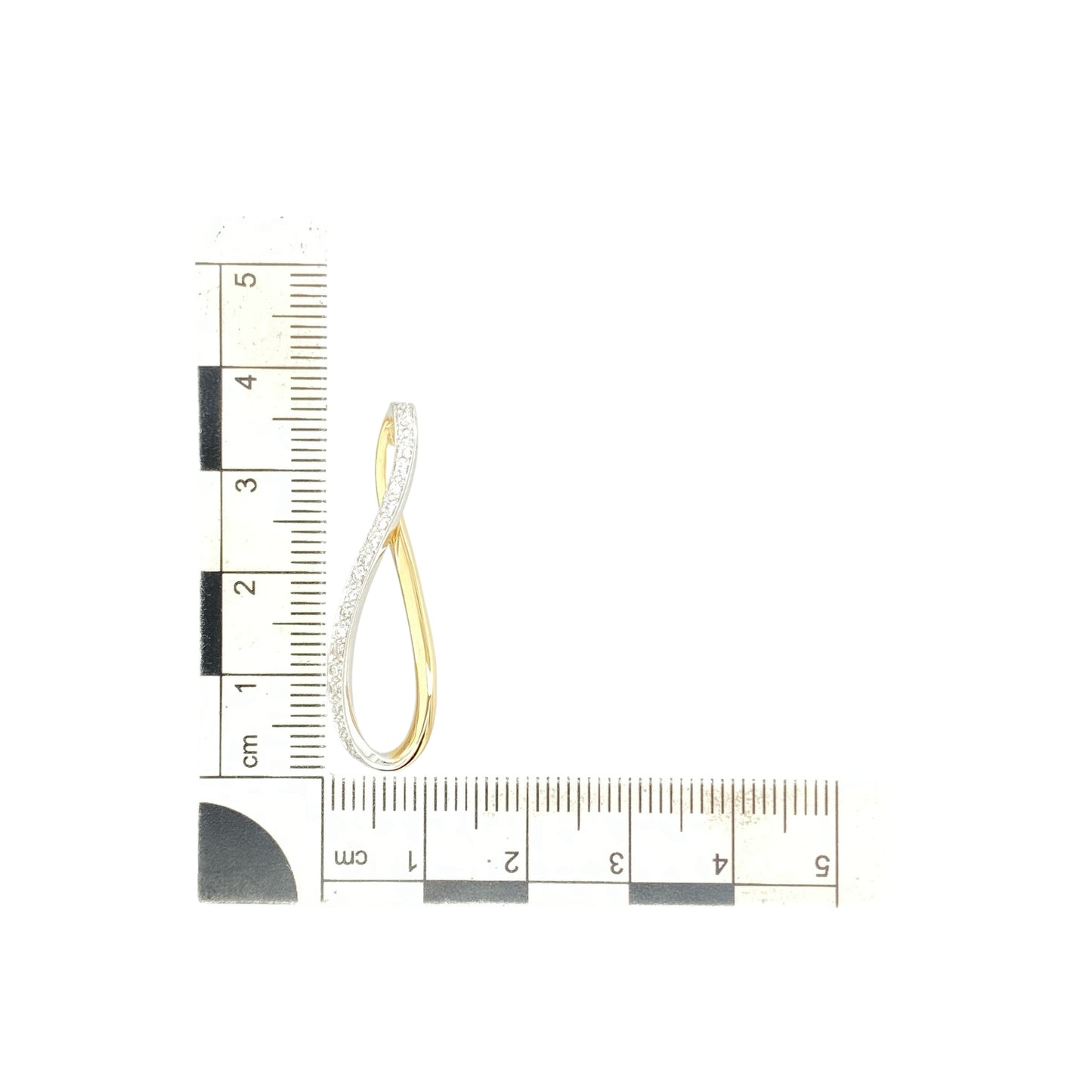 18ct Gold & Diamond Set Swirl Pendant