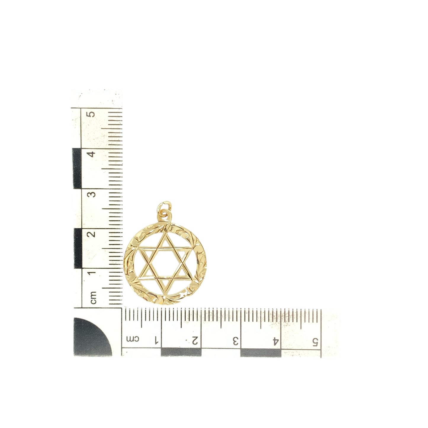 9ct Gold Patterned Star Pendant