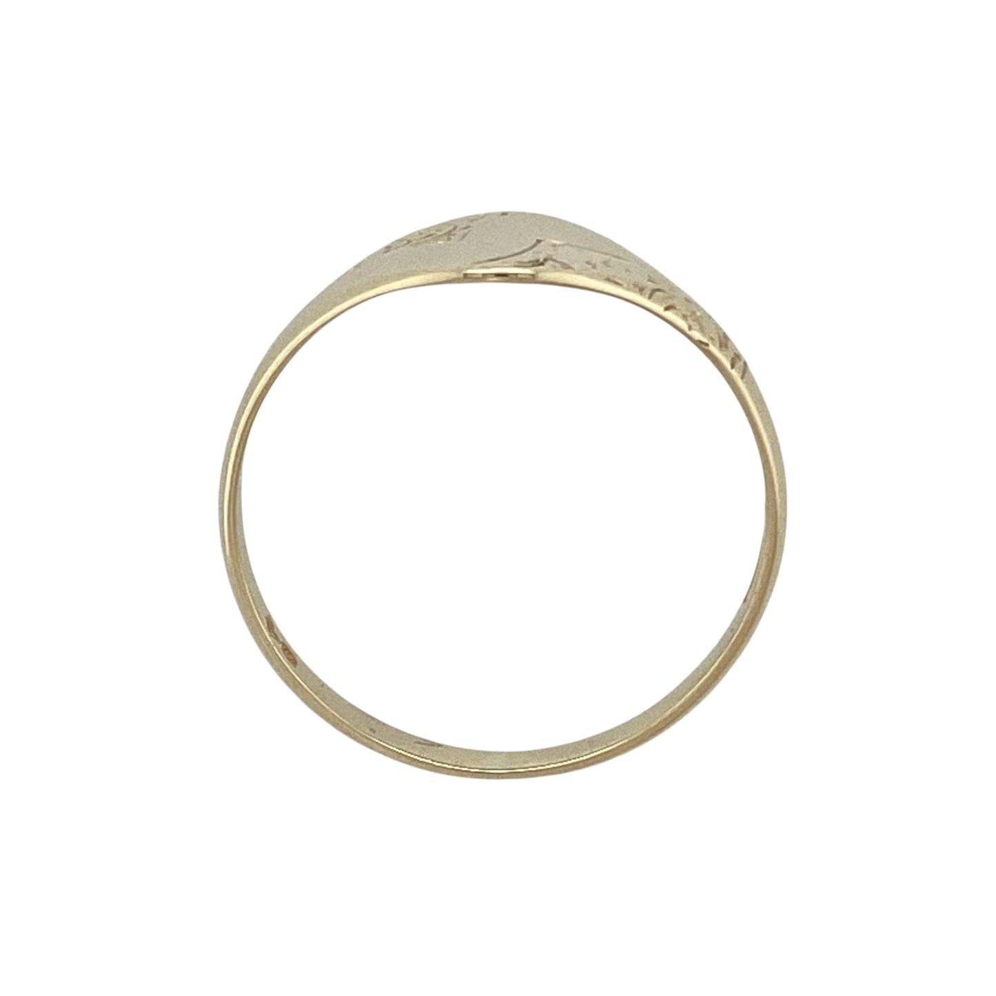9ct Gold Patterned Oval Signet Ring